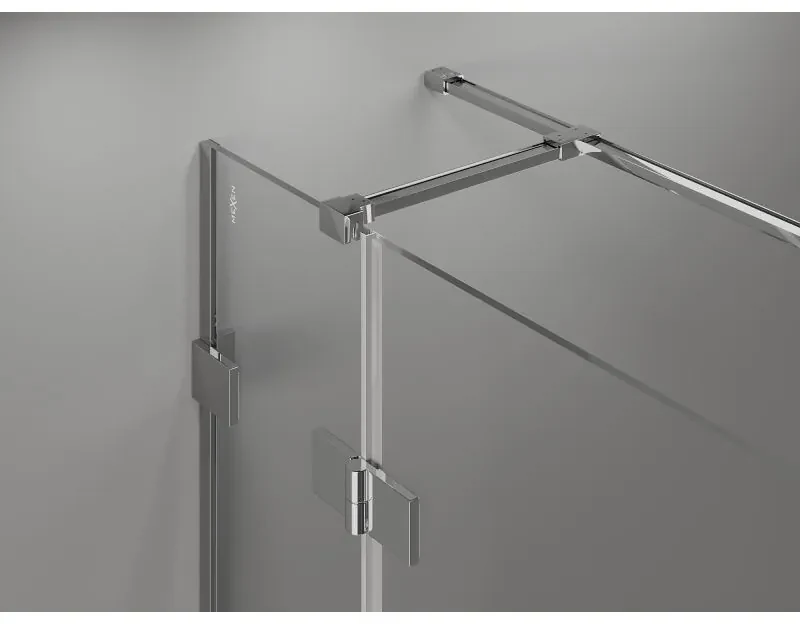 Mexen Lunar T, výklopný sprchový kút pravý 130 x 120 cm, 8mm číre sklo, chrómový profil, 834T-130-120-01-00-P