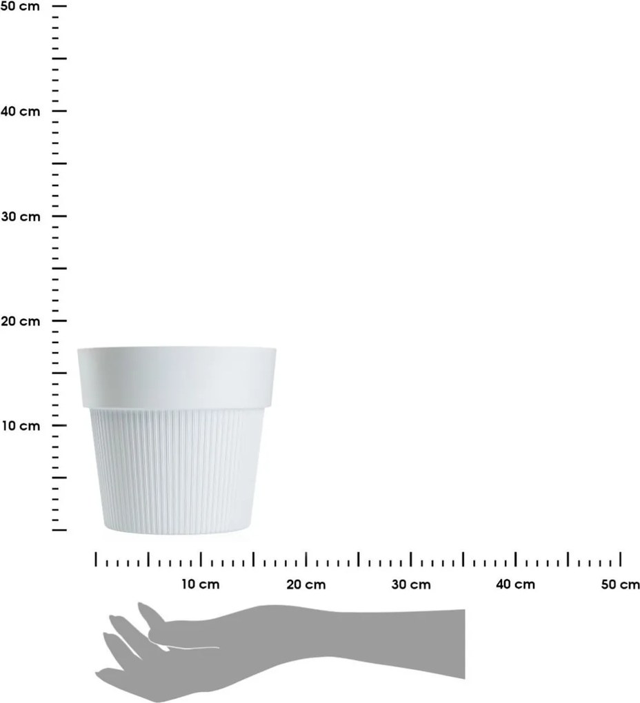 Květináč SILVA LINE 17,4x20 cm bílý