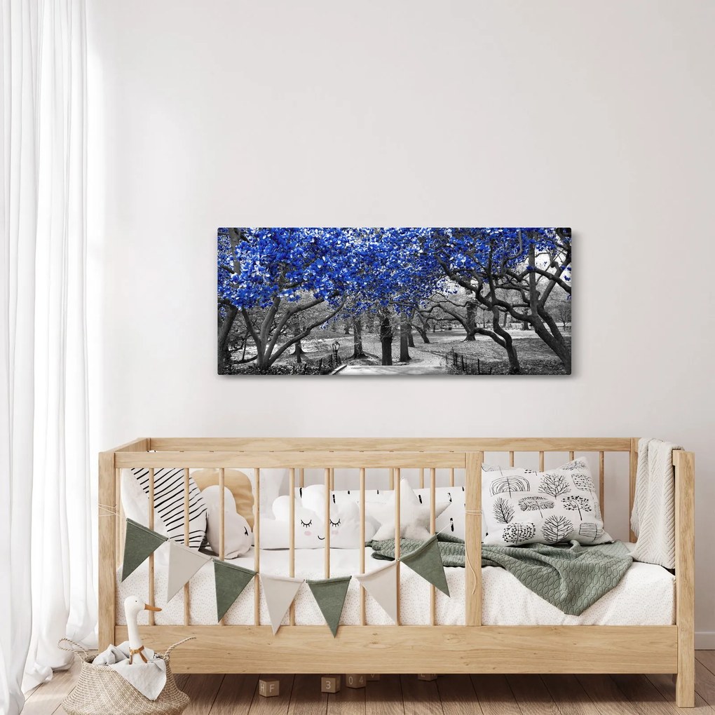 Obrázok - Modré stromy, Central Park, New York (120x50 cm)