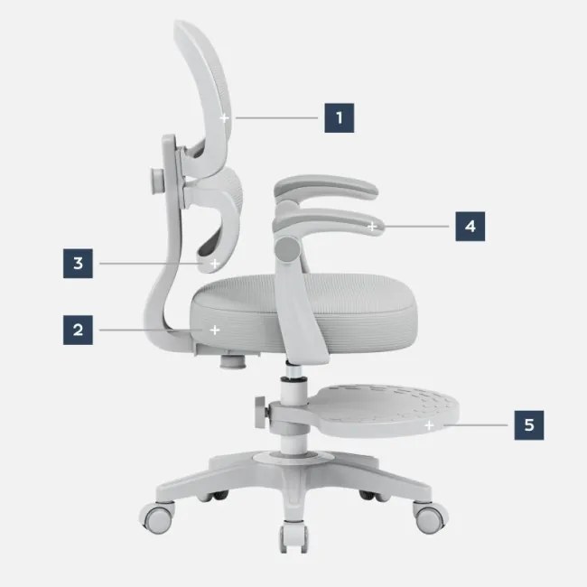 Detská otočná stolička Mark Adler Junior 4.4 Grey