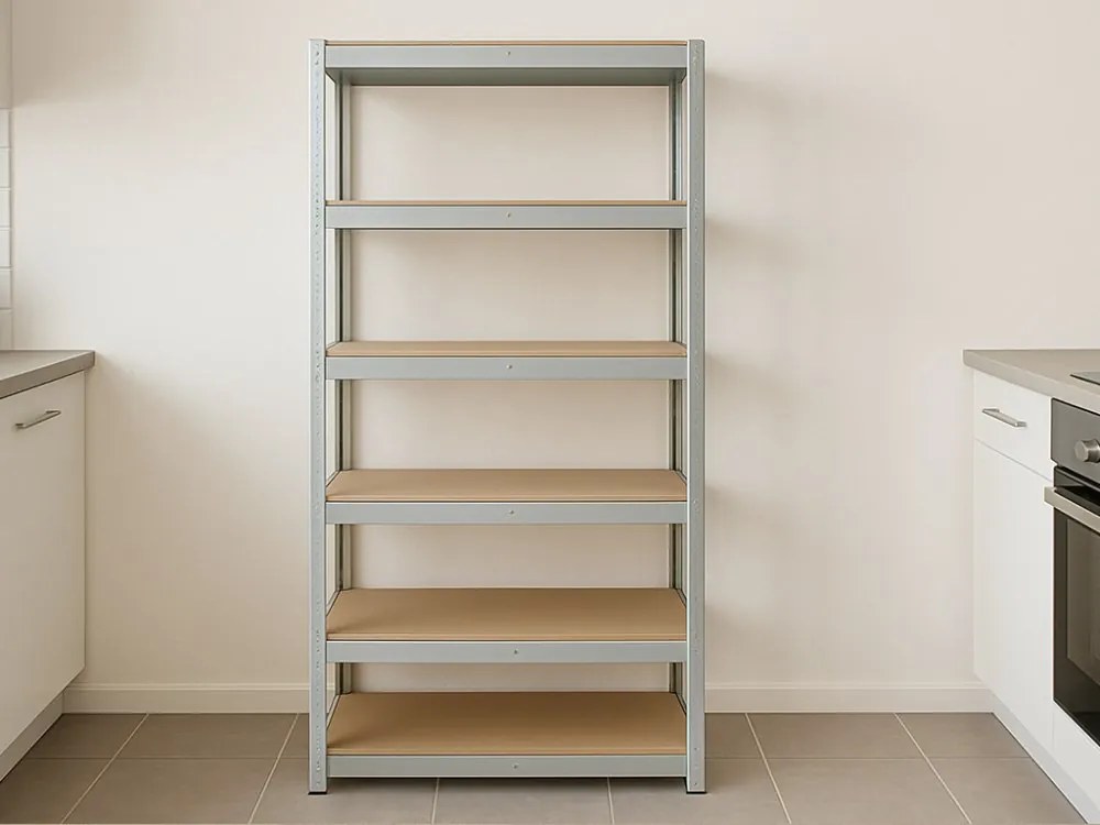 Akcia 5x Regál 240x90x50 cm pozinkovaný 6-policový, nosnosť 1050 kg