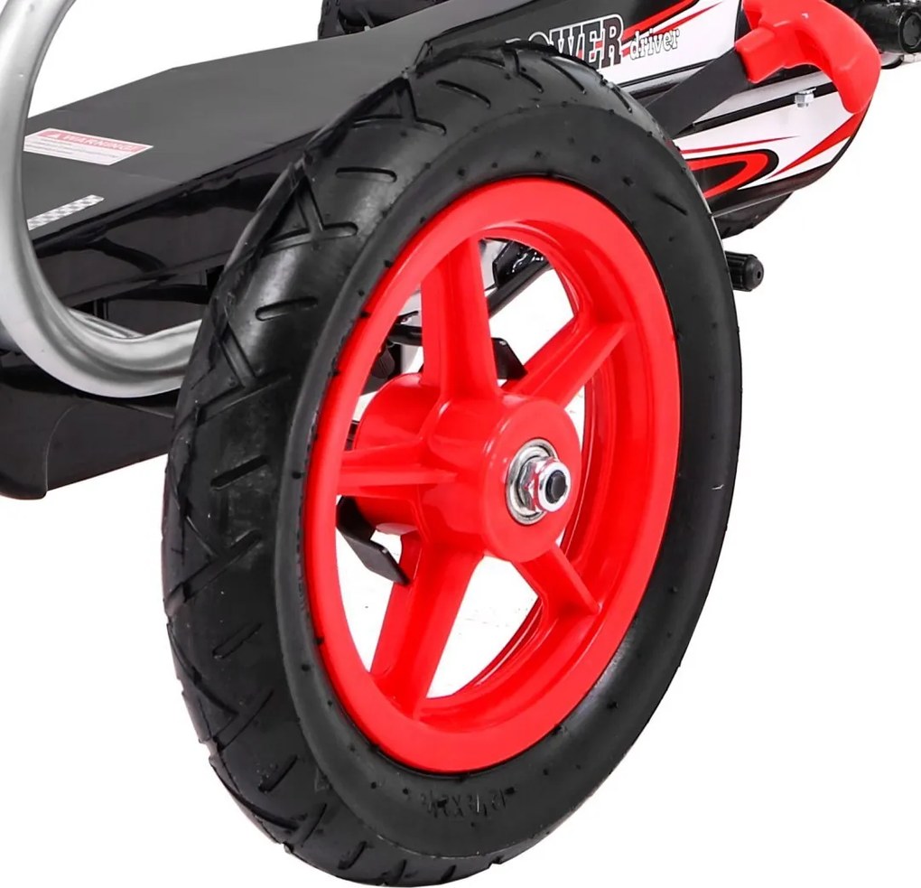 Ramiz Motokára Full Ahead AIR s pedálmi pre deti 3+ Červená + Nastavenie sedadla + Nafukovacie kolesá + Ručná brzda