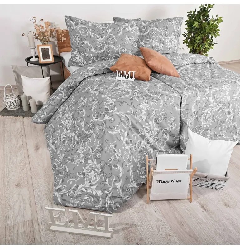 Obliečky bavlnené Royal sivé EMI, Predĺžený set jednolôžko obsahuje 1x 140x220 + 1x 70x90