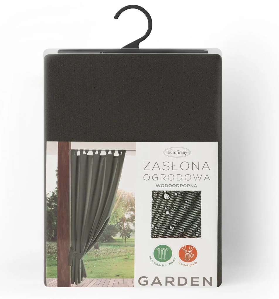 ZÁHRADNÝ VODEODOLNÝ ZÁVES NA PÚTKACH GARDEN 155X240 CM GRAFITOVÁ