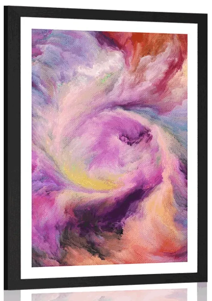 Plagát s paspartou farebná špirála - 30x45 silver