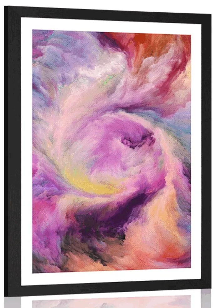 Plagát s paspartou farebná špirála - 30x45 white
