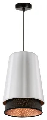 Duolla - Luster na lanku BELL SHINY 1xE27/15W/230V pr. 25 cm strieborná/čierna