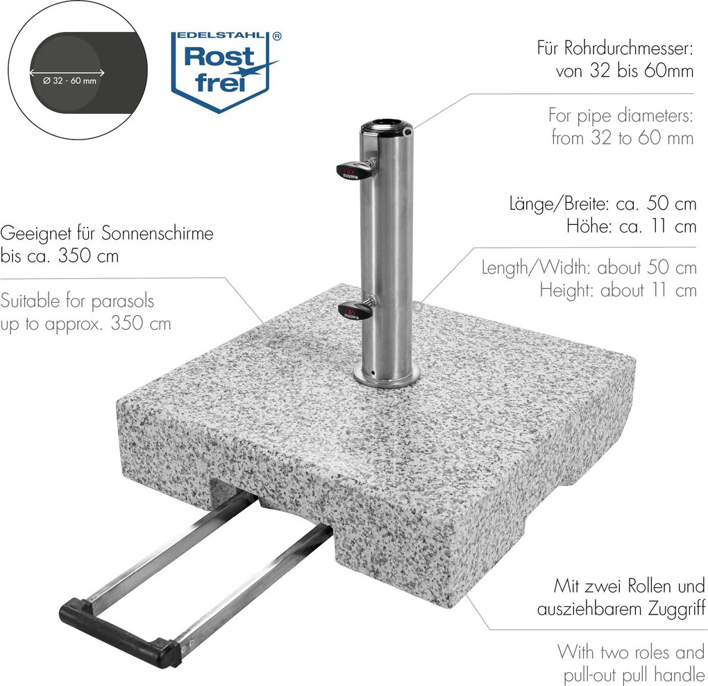 Doppler Žulový stojan TROLLEY 50 kg