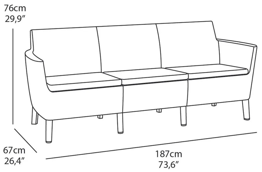 Salema 3 seater sofa - grafit