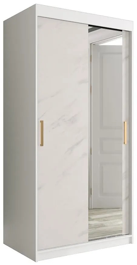 Skriňa Marmur T2 100 biely/mramor biely