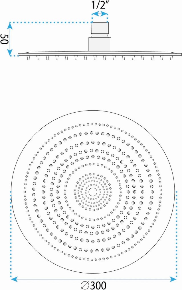 Rea Rea, okrúhla dažďová sprchová hlavica, JS-P014B, 30cm, čierna matná, REA-P8603