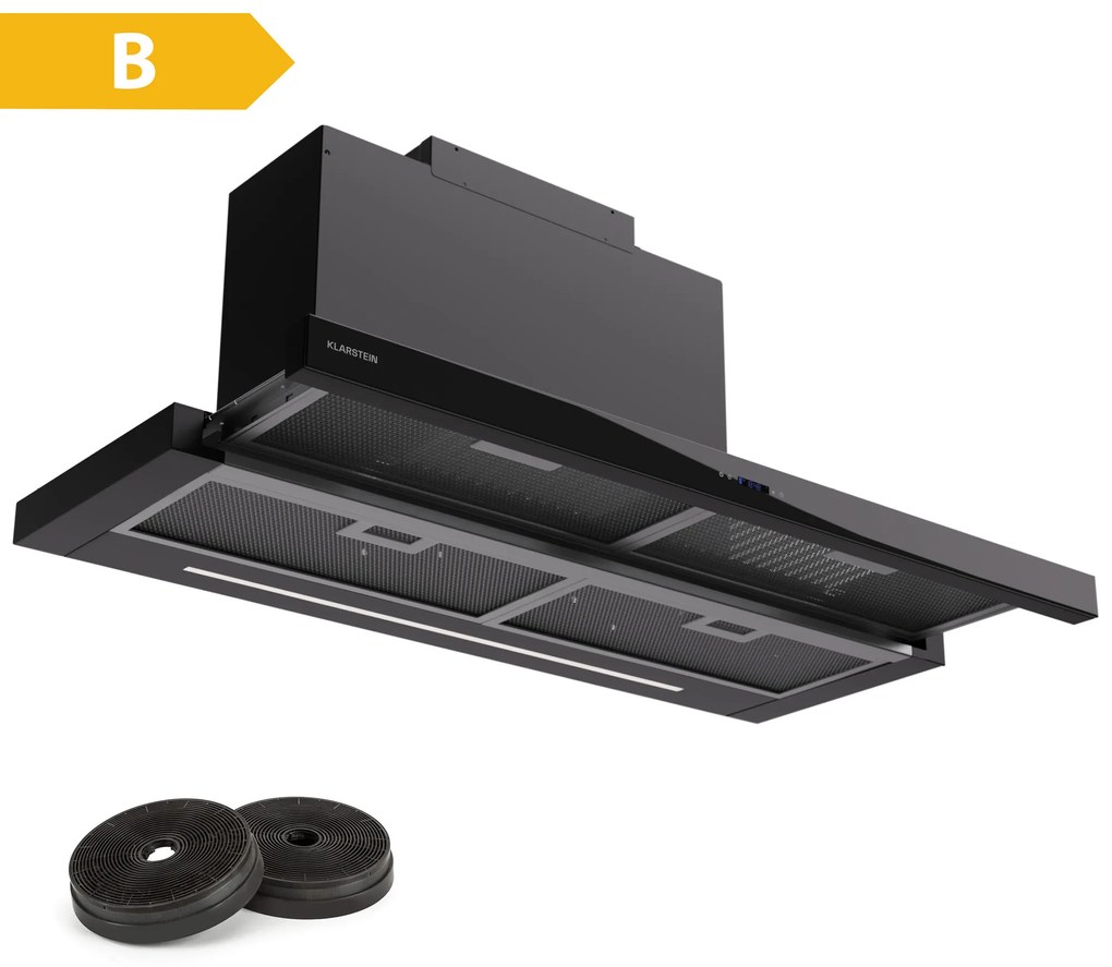 Klarstein Mariana Neo 90, plochý digestor, 90 cm, 640 m³/h, odsávanie vzduchu, LED