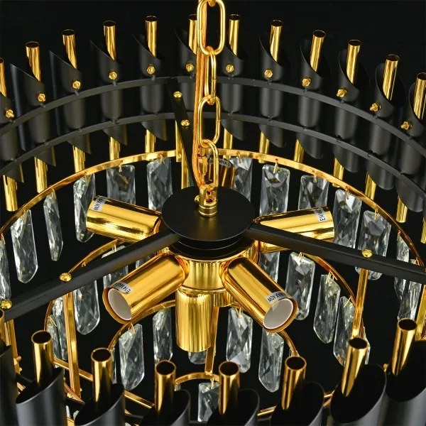 Brilagi - Prisadený luster ECLIPSE 7xE14/10W/230V pr. 48 cm čierna/zlatá