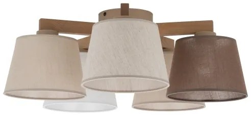 Brilagi - Prisadený luster LATTE SABIA 5xE27/15W/230V borovica/mix