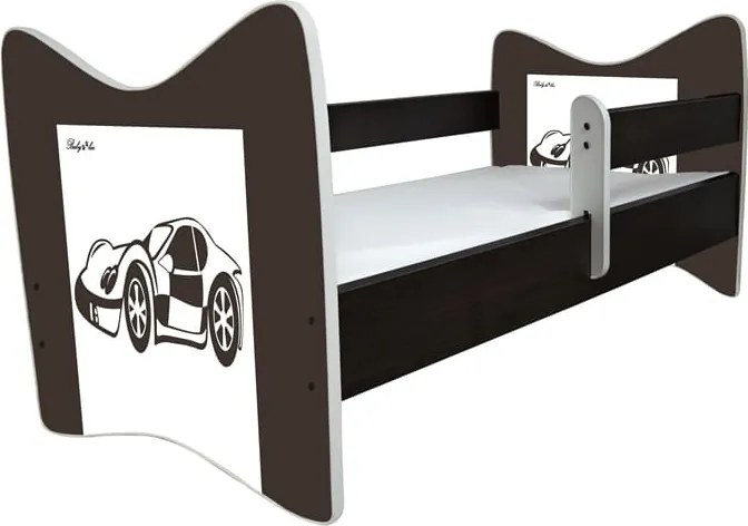 MAXMAX Detská posteľ DELUXE - HNEDÉ AUTO 140x70 cm + matrac ZADARMO!