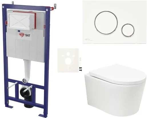 Závesný wc set SAT BREVIS do ľahkých stien / predstenová vírové splachování SIKOSSBRTOR70KECO