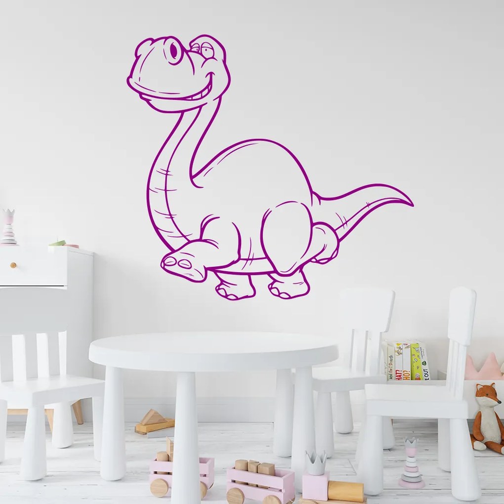 Veselá Stena Samolepka na stenu na stenu Brontosaurus Farba: černá