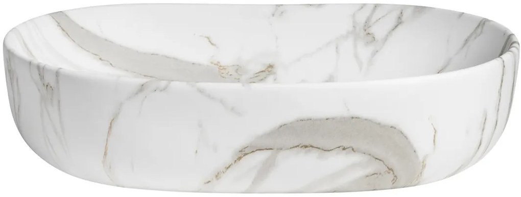 Sapho Sapho, CALEO keramické umývadlo na dosku 60x42cm, bianco carrara, CA590BC