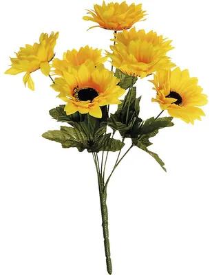 Umelá kvetina slnečnica 7 kvetov 37 cm žltá