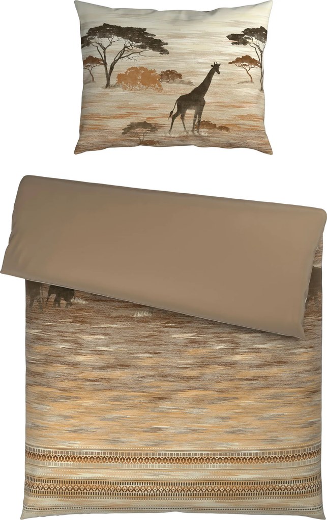 XXXLutz OBOJSTRANNÁ POSTEĽNÁ BIELIZEŇ, satén, taupe, 140/200 cm Esposa - Obliečky & plachty - 005031027401