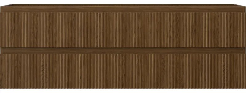 Mexen Rivel, kúpeľňová skrinka pod umývadlo 140 cm, 2 zásuvky, drážkovaná, orech, 91A20-14047-2-BFF86