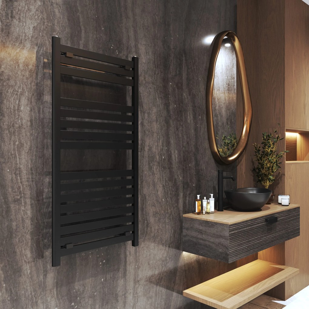 Gamma Artic, vykurovacie teleso 600x1200 mm, 560 W, čierna matná, GMA-ARCT-12060-BK