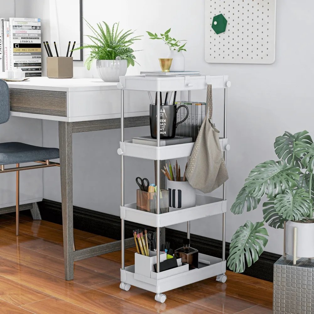 Regál na kolieskach Aliol Typ 3 - biela