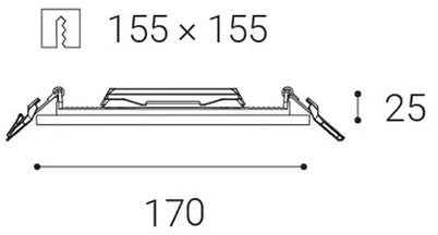 LED2 - LED Kúpeľňové podhľadové svietidlo SLIM LED/15W/230V IP43 CRI 90