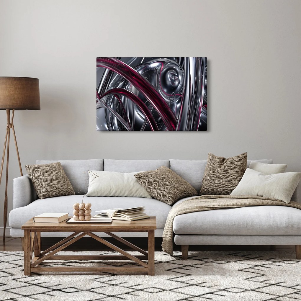 Obraz sivej abstrakcie (90x60 cm)
