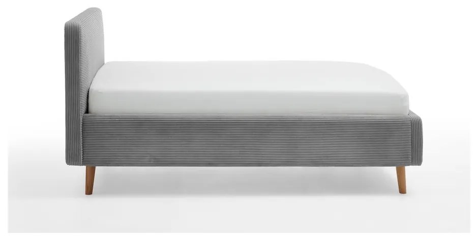 Sivá čalúnená jednolôžková posteľ bez roštu 120x200 cm Mattis – Meise Möbel
