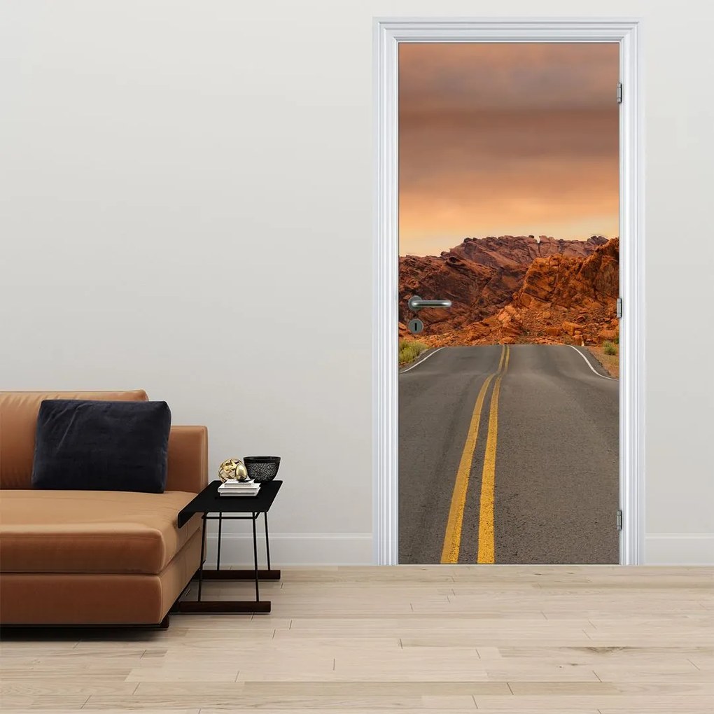 Fototapeta na dvere - Cesta v horách (95x205cm)