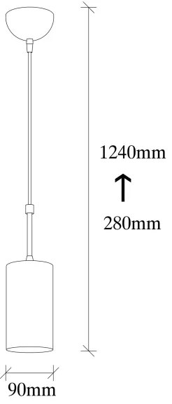 Luster na lanku KEM 1xE27/40W/230V zlatá