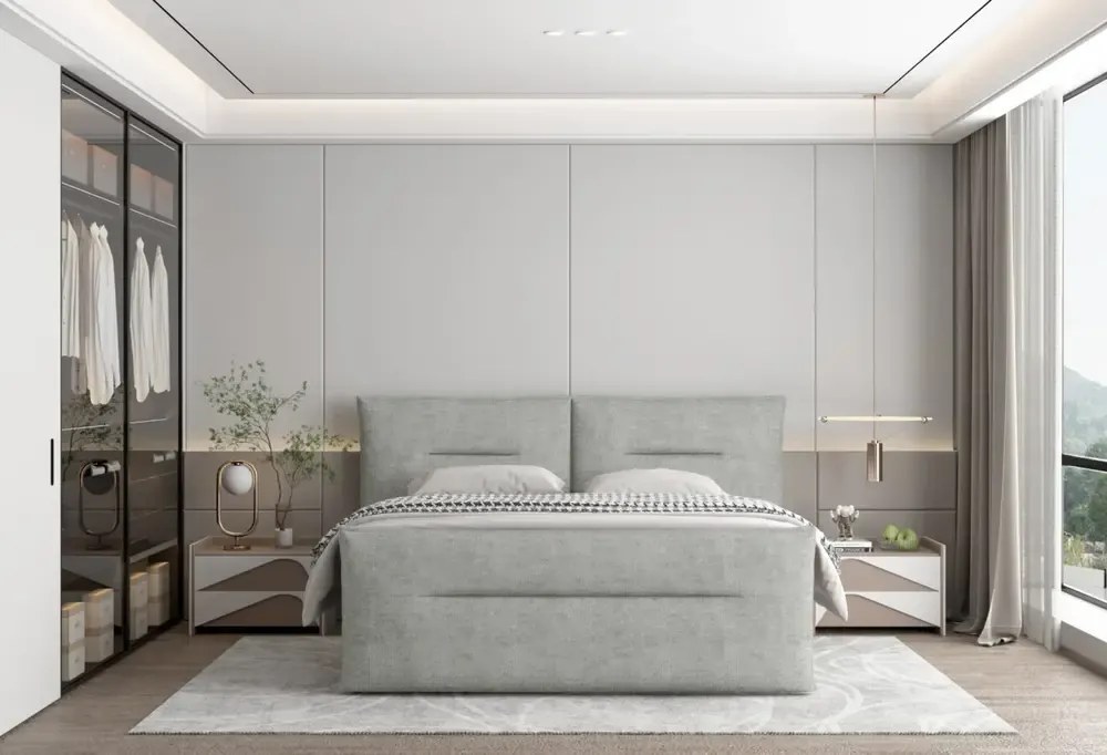 Boxspring posteľ SNOW Šírka postele: 160x200cm, Cenová skupina látky: platinum 4cs