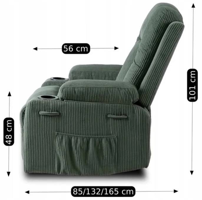 JAKS Masážne kreslo zelené menčester Box