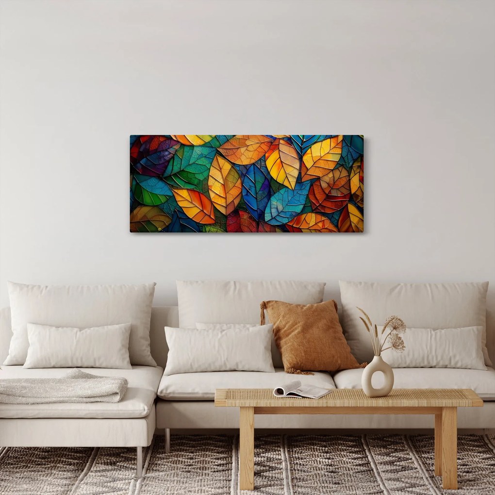 Obraz - Mozaika z listov (120x50 cm)