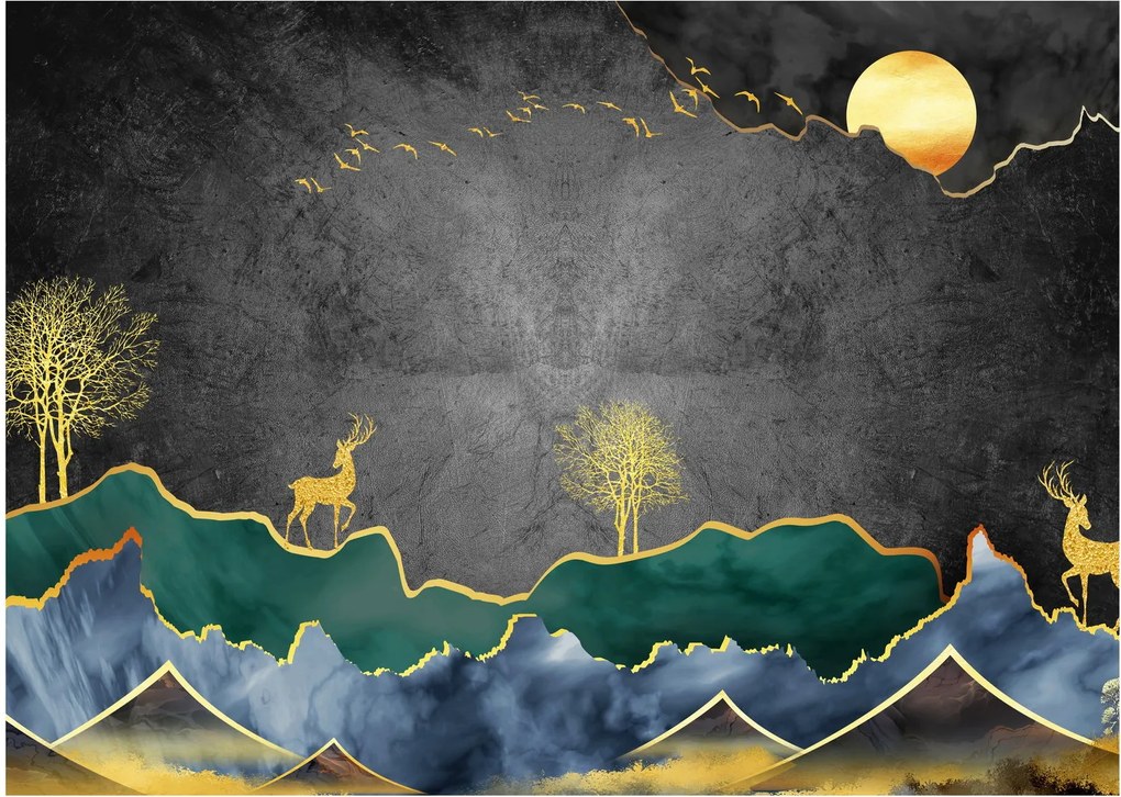 Sklenený obraz - Horská scenéria (70x50 cm)