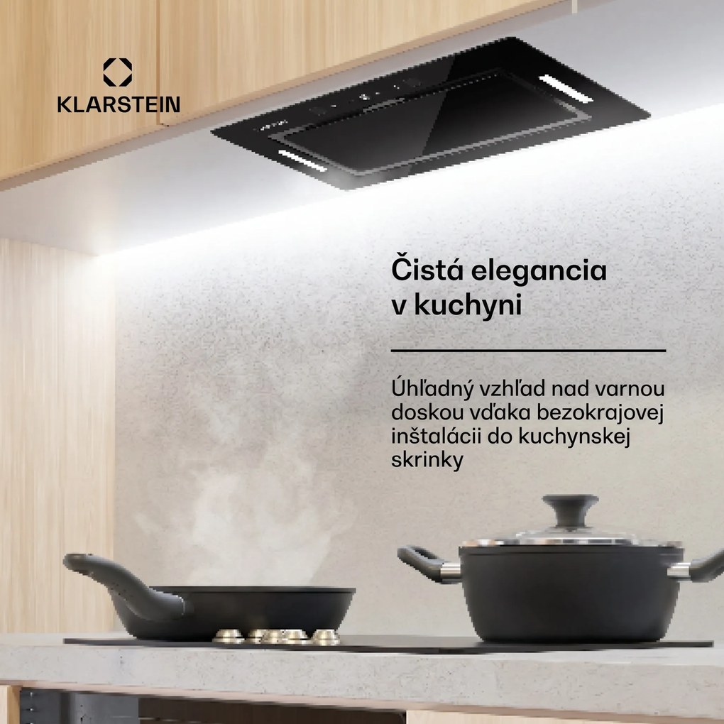 Klarstein Hektor Eco, digestor, 52 cm, 466 m³/h, dotykové ovládanie, sklo