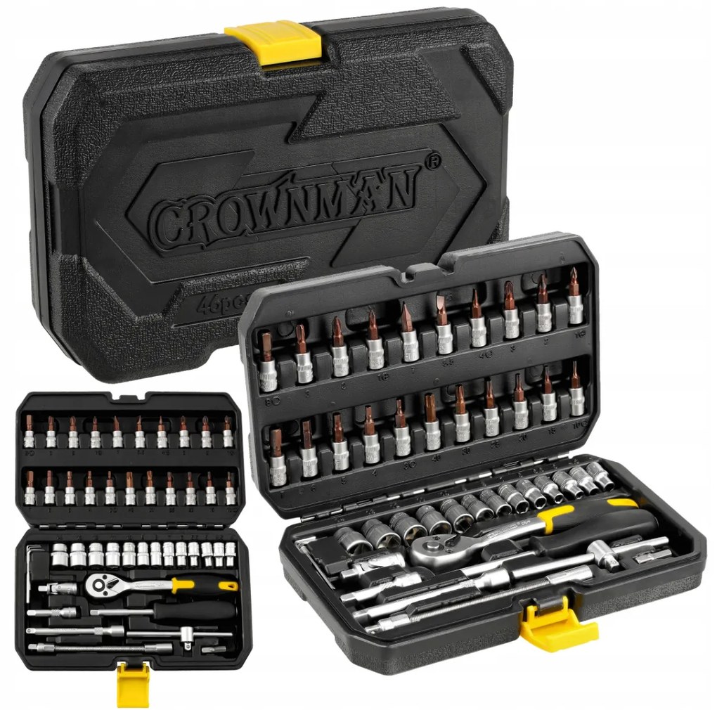 CROWNMAN Box na náradie pre nástrčné kľúče, 46 kusov
