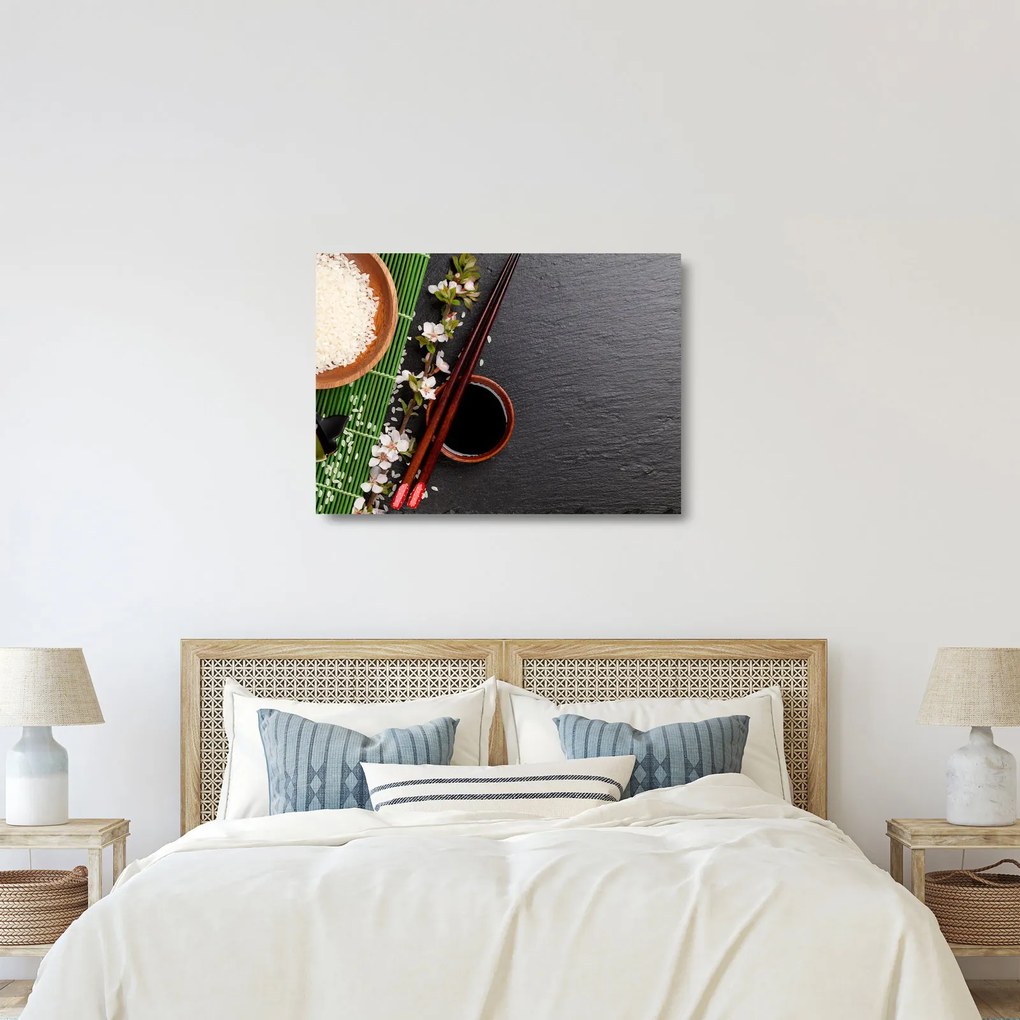 Sklenený obraz - Sushi (70x50 cm)