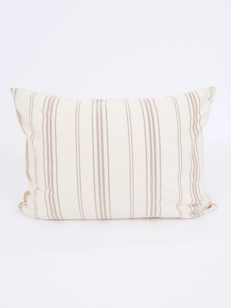Bavlnená obliečka na vankúš Natural 50 × 70 cm - Prúžky béžové