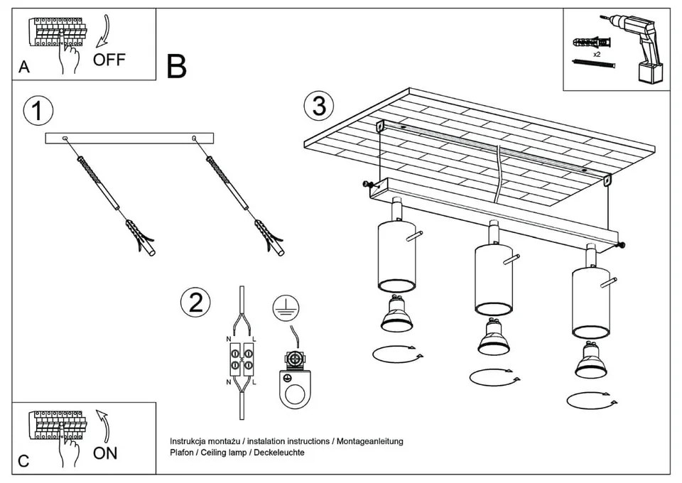 Bodové svietidlo v tehlovej farbe 6x45 cm Etna – Sollux