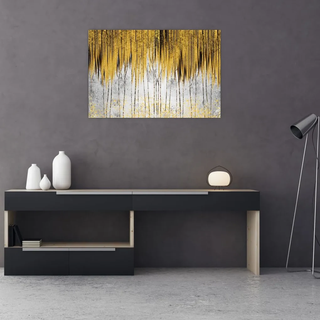 Obraz - Zlaté čiary (90x60 cm)