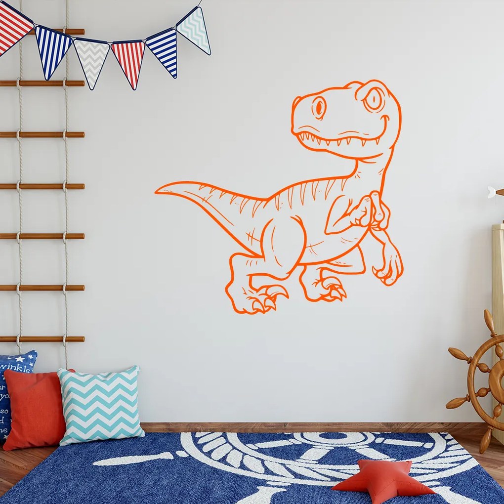 Veselá Stena Samolepka Dinosaurus Farba: hnedá, Veľkosť: 80 x 76 cm