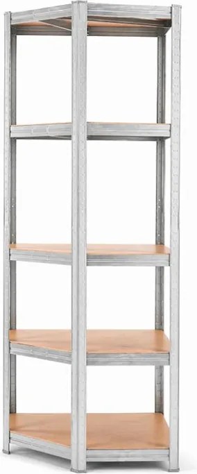 Akcia 10x Regál 180x90x40 cm rohový pozinkovaný 5-polícový, nosnosť 875 kg