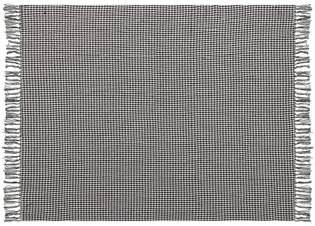 Bavlnená prikrývka 125 x 150 cm čierna/biela DAMEK Beliani
