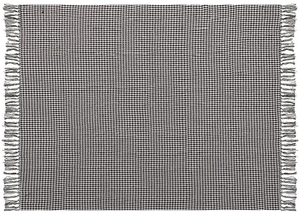 Bavlnená prikrývka 125 x 150 cm čierna/biela DAMEK Beliani