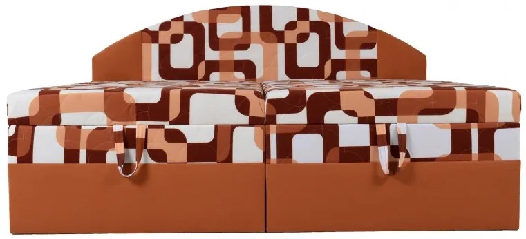 Polohovacie manželská posteľ Vesna, 200x180, hnedá vzor / hnedá (215/52)