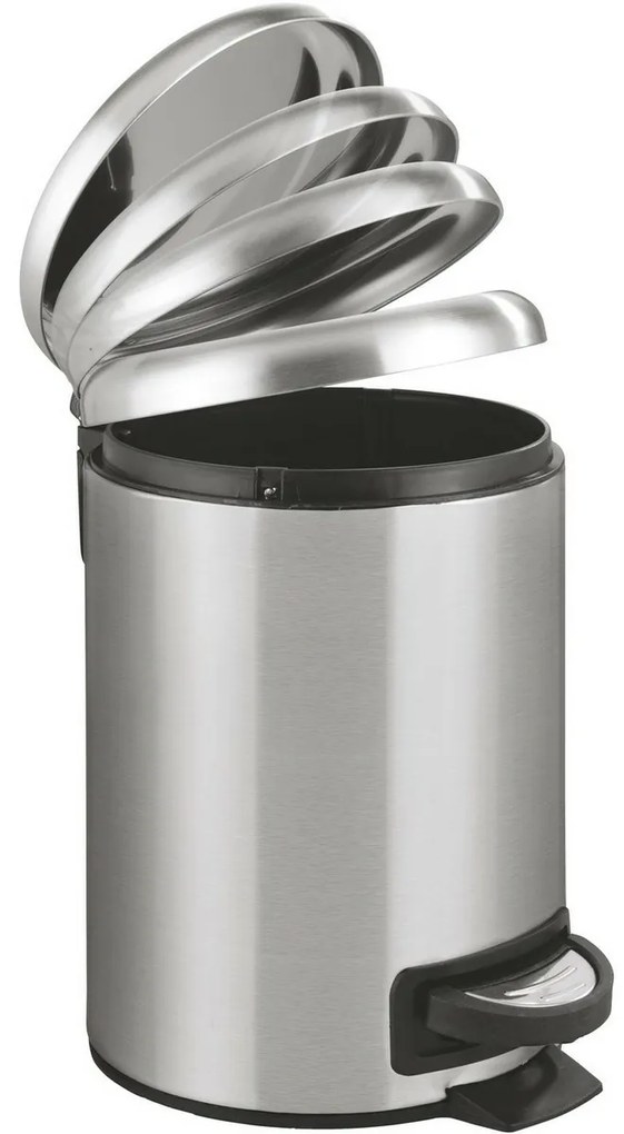 Wenko Pedálový odpadkový kôš Leman 5 l, nehrdz. oceľ, 3 l