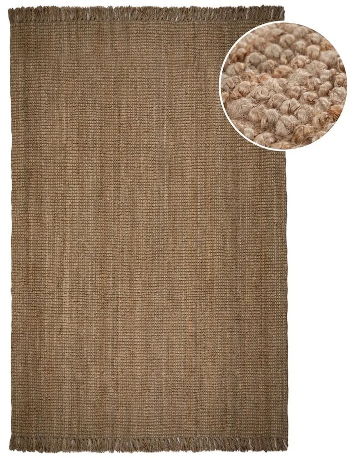 Hnedý jutový koberec Flair Rugs Jute, 200 x 290 cm