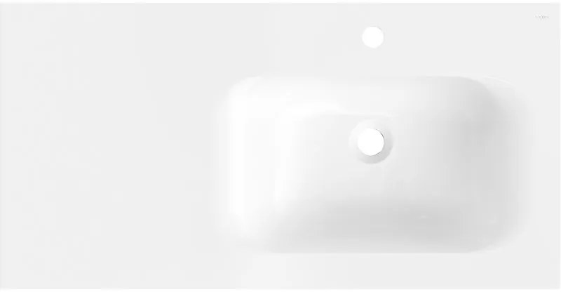 Mexen Vela, umývadlo na zapustenie 91 x 46,5 cm, pravé, biela lesklá, 25239000P
